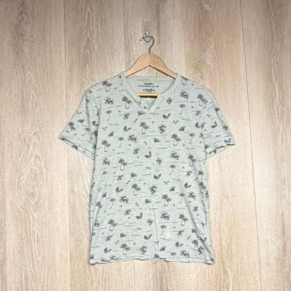 Alexander-julian Men's Grey and Green T-shirt